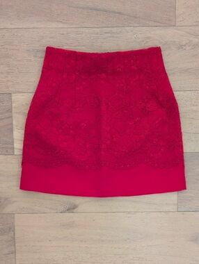 H&M Red Lace Mini Skirt